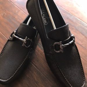 Salvatore Ferragamo brown pebble parigi loafers